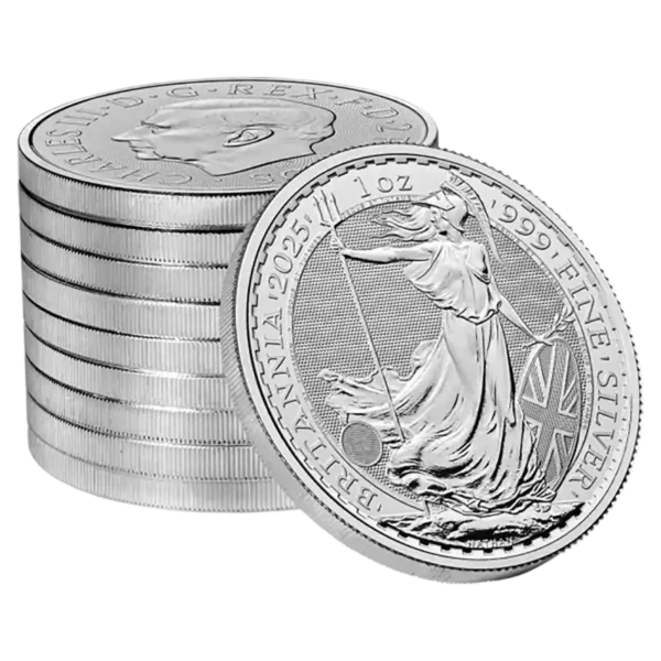 10 1 oz Britannia Silver Coins